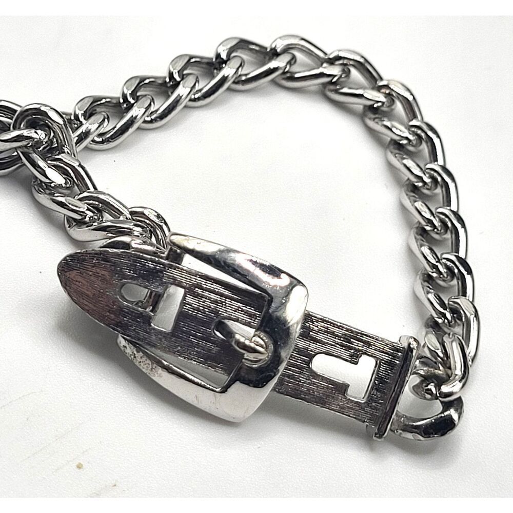 Chunky Chain Bracelet with "Buckle" clasp 6"-7" Small